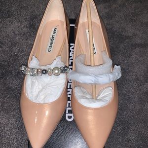 Brand new karl Lagerfeld embellished flats